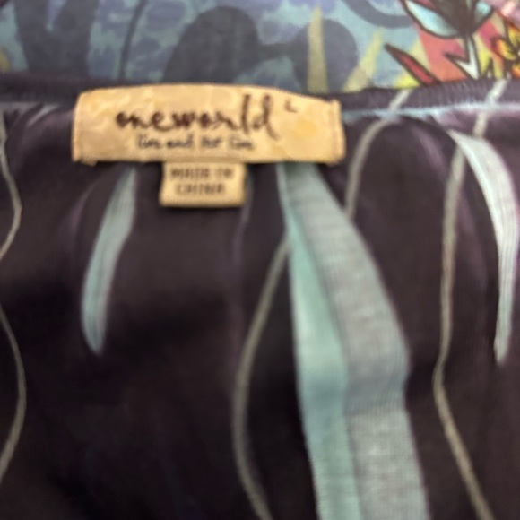 Oneworld Vibrant Blue Graphic Flutter Sleeve Tunic, L - Picture 4 of 4